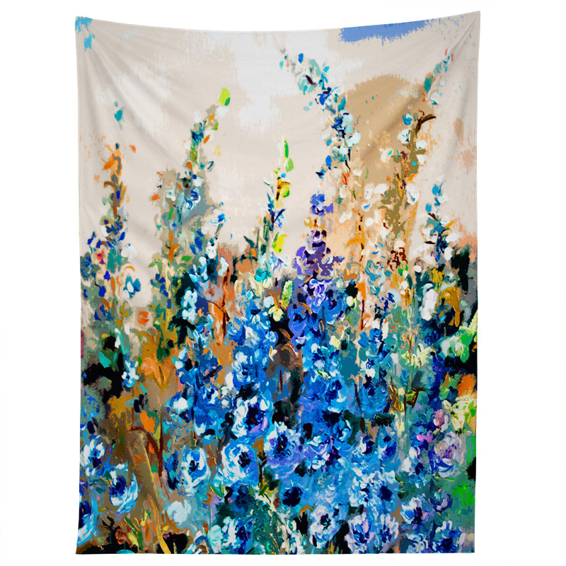 Tapisserie delphiniums jardin bleu art, H 60 po x l 50 po x P 0,13 po