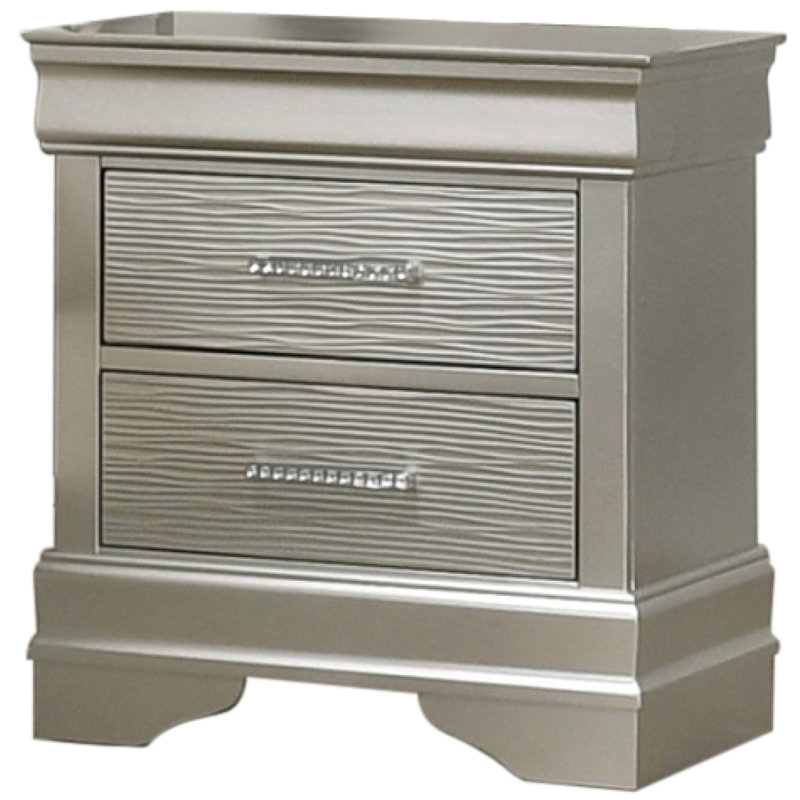 Armoire argentée 2 chambres - Design moderne avec excellent support de table de chevet en pièce fonctionnelle