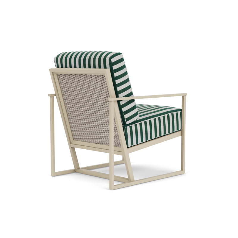 Summit Outdoor Lounge Chair, Linen, Linen, Safari White Stripe