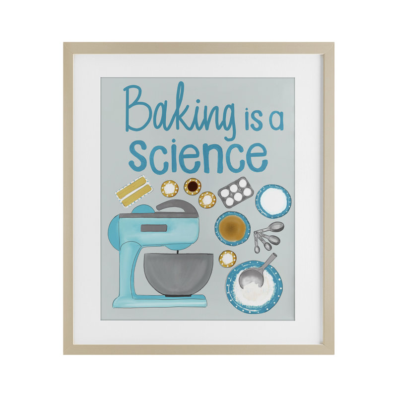 «Bake Is A Science», reproduction encadrée sous verre, design par Christine Becker, H 16 po x l 13 po