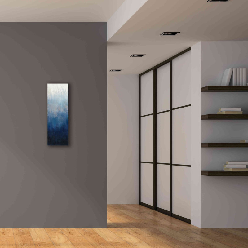 «Silver Wave II» par Silvia Vassileva, peinture sur toile tendue, H 36 po x l 12 po x P 1,5 po