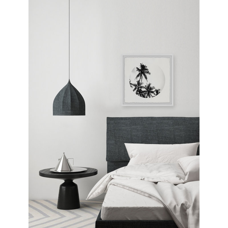 Black Palm Leaves - Single Picture Frame Print, 45cm H x 45cm W x 3.81cm D