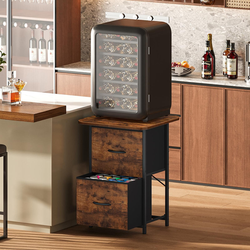 Mini Fridge Stand with Storage, Retro