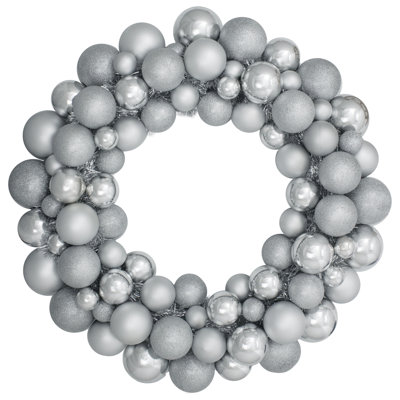 Shatterproof Ball Christmas Wreath 24" - Unlit