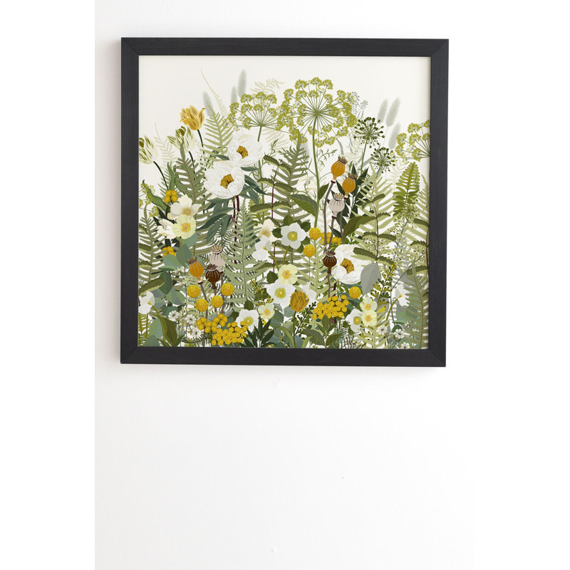 « été » par iveta abolina-impression d’art graphique encadrées sur bois, H 21 po x l 20 po x P 3 po, Cadre brun, Pas de tapis