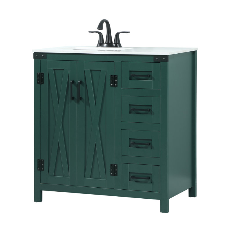Ensemble de meuble-lavabo simple 32 po Slayton, Vert