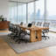 Ensemble de table de conférence en bois massif pour 6 personnes avec chaise de bureau ergonomique-1317670105-1317774749