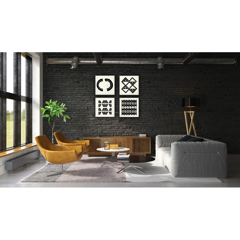 Impression sur toile, "Ethnic Impression 3" par Artly, Cadre noir, H 26 po x l 26 po x P 2 po