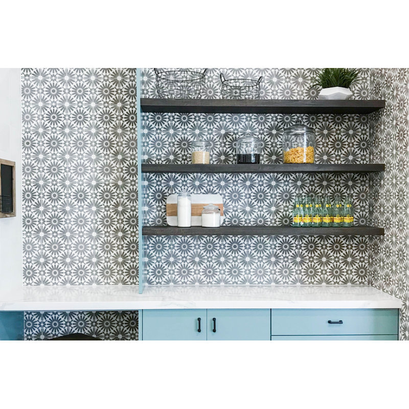 Remy 8" x 8" Cement Spanish Wall & Floor Tile, Fog