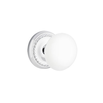 Privacy Ice White Knob With Rope Rose