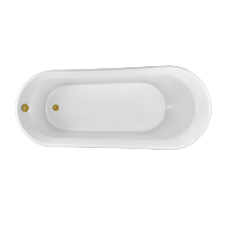 1650mm x 759.5mm Soaking Acrylic Bathtub, Brushed Gold