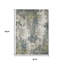 Tapis abstrait 3 pi x 5 pi bleu, gris, vert et beige