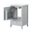 Lavabo de salle de bain, 20 po, gris. Armoire avec porte et rangement. Et céramique. Assemblage requis pour l'eau. Options de rangement pratiques de 20 po. Tableau-435017126