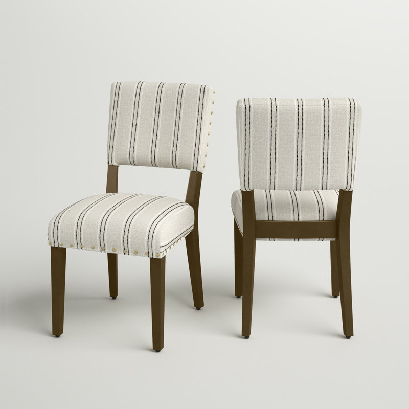 Chaise rembourrée Fyllen, Rayure crème