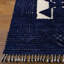 Tapis bleu marine en laine noué à la main Sakara-1067234492