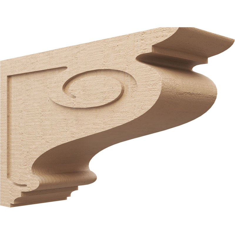 Bois de cèdre à volutes, grain de bois TimberThane Corbel, brun clair apprêté, H 24 po x l 12 po x P 36 po