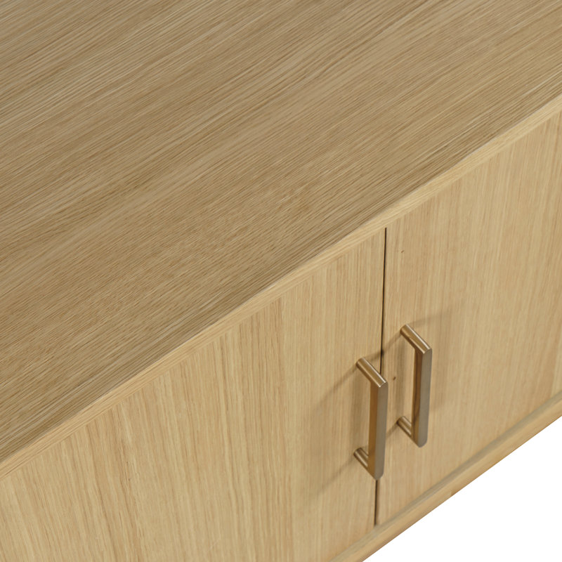 Armoire de rangement Edwidge Mid-Century Modern Scandinavian Console, Bois brun, H 26,5 po x L 57 po x l 18 po