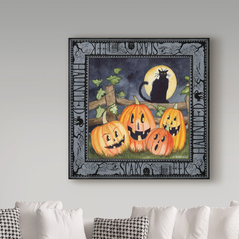 « haunting halloween night i », reproduction d’impression sur toile tendue, H 14 po x l 14 po x P 2 po