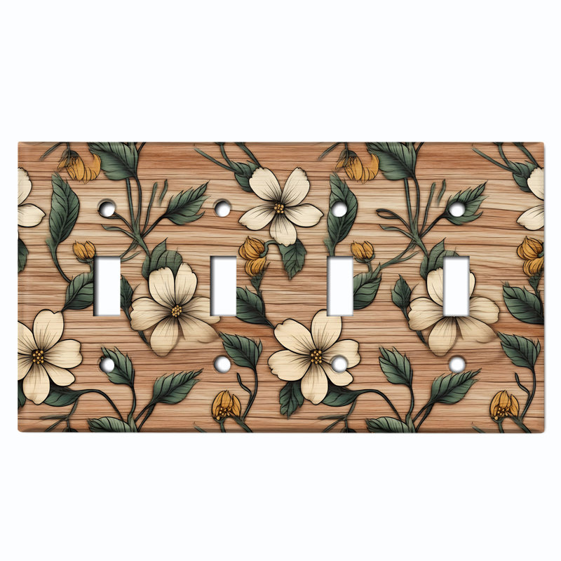 Copper Rust Patina Teal Print 4 - Gang Toggle Light Switch Standard Wall Plate
