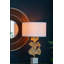 Lampe de table D17x30,2 "Ginkgo Gold Leaf avec base en marbre et abat-jour tambour blanc (assemblage de l'abat-jour requis)