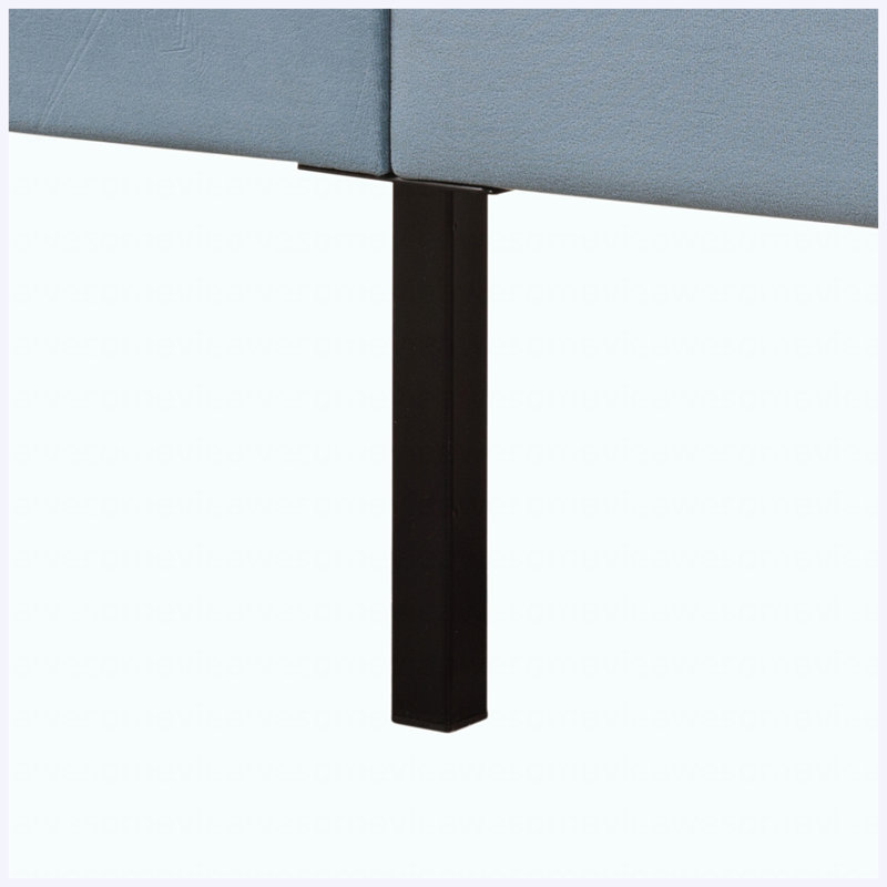 Très grande base de lit tapissier en velours avec tête de lit, support de lattes en bois massif, mobilier de chambre robuste