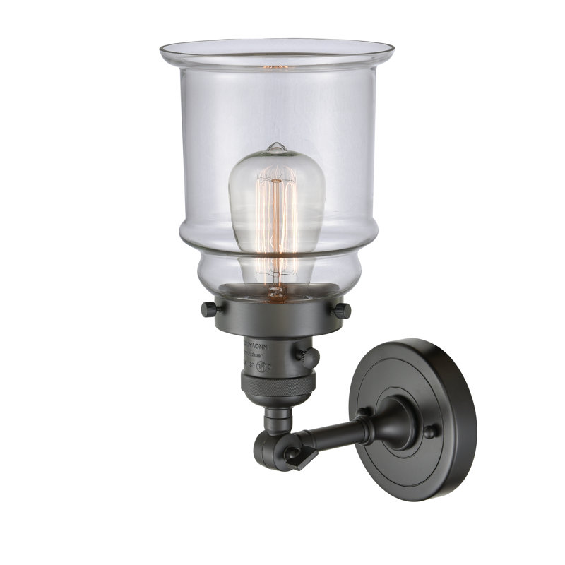 Galaviz Armed Sconce, Clear, 3.5 Watt Vintage LED Bulb, Oil Rubbed Bronze