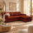 Akar Heirloom Quality L-Shaped Sectional Reversible in Buttery Soft 100% Top Grain Leather, Made to Order