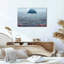 Arbre bleu et fleurs roses sur fond clair de lune, art mural sur toile-2063882448