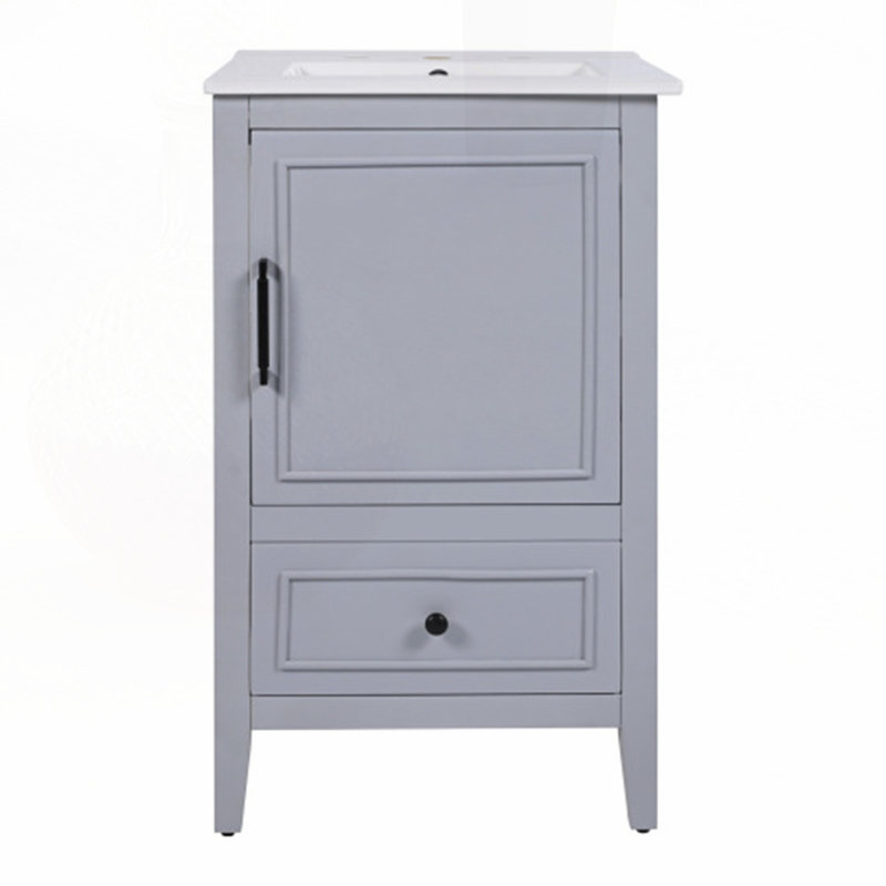 20" Bathroom Vanity with Sink, Black / Gold