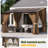 12 Ft. W X 10 Ft. D Outdoor Pergola With Canopy & Curtains-129400701