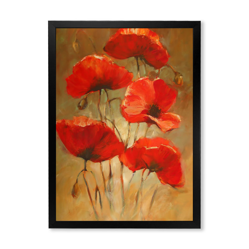 Coquelicots rouges Salm III, Cadre photo noir, H 20 po x l 12 po x P 1 po