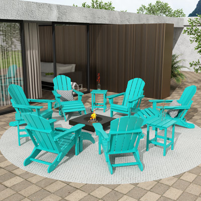 Chaise Adirondack en plastique avec table et repose-pieds Laguna