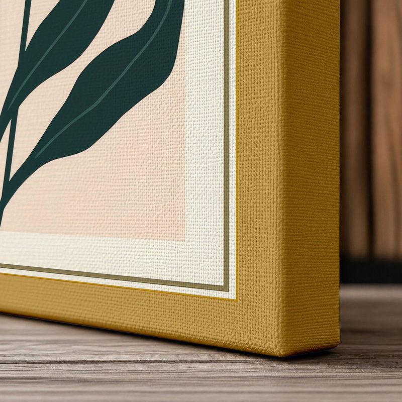 Studies Botanical - Wrapped Canvas, 24x16 - 61.0 x 40.6 cm, Ochre Border