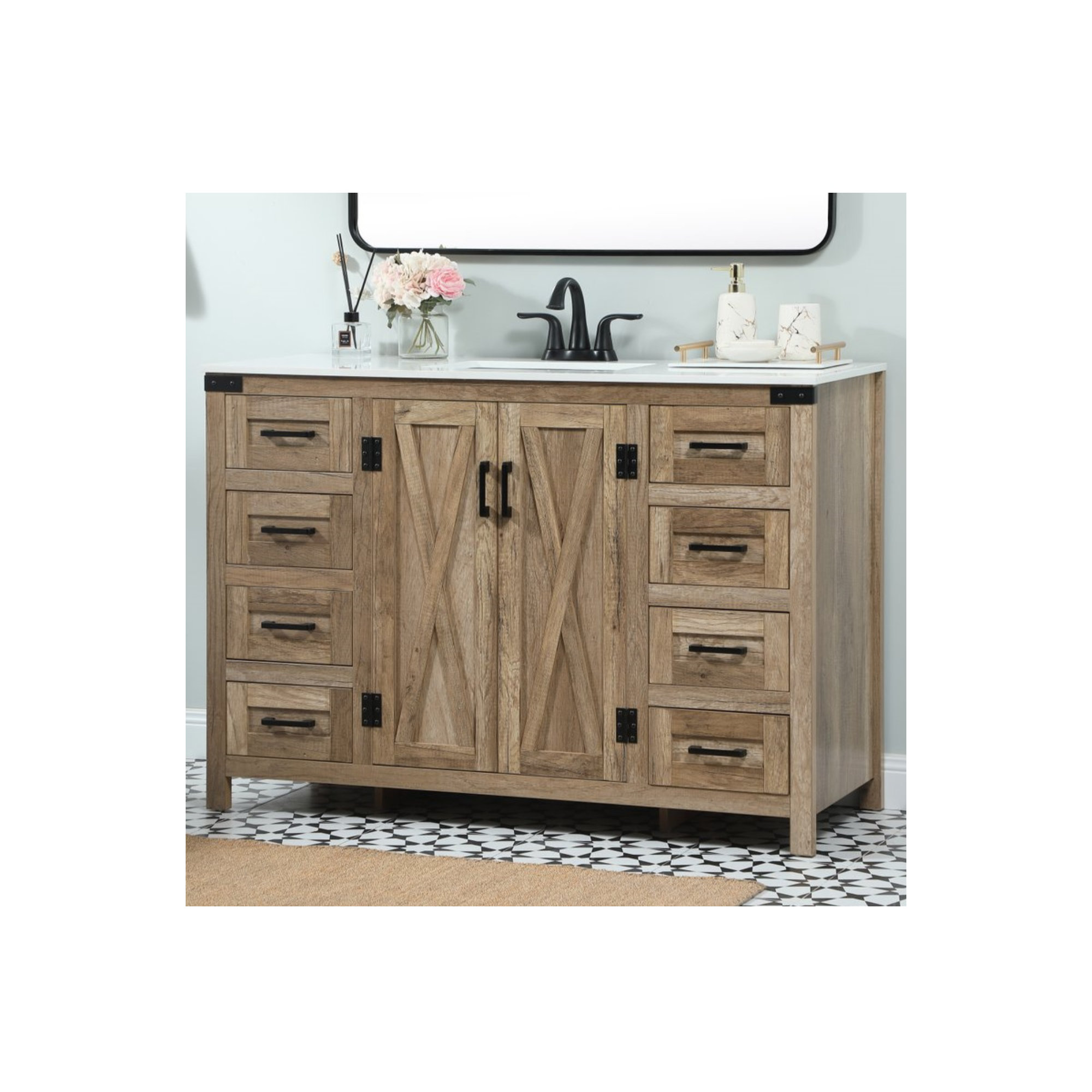Slayton 48'' Single Bathroom Vanity, Natural Oak