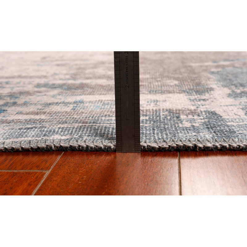 Tapis Pomonok London Elements, Tapis de couloir 2 pi 6 po x 7 pi 6 po, Bleu