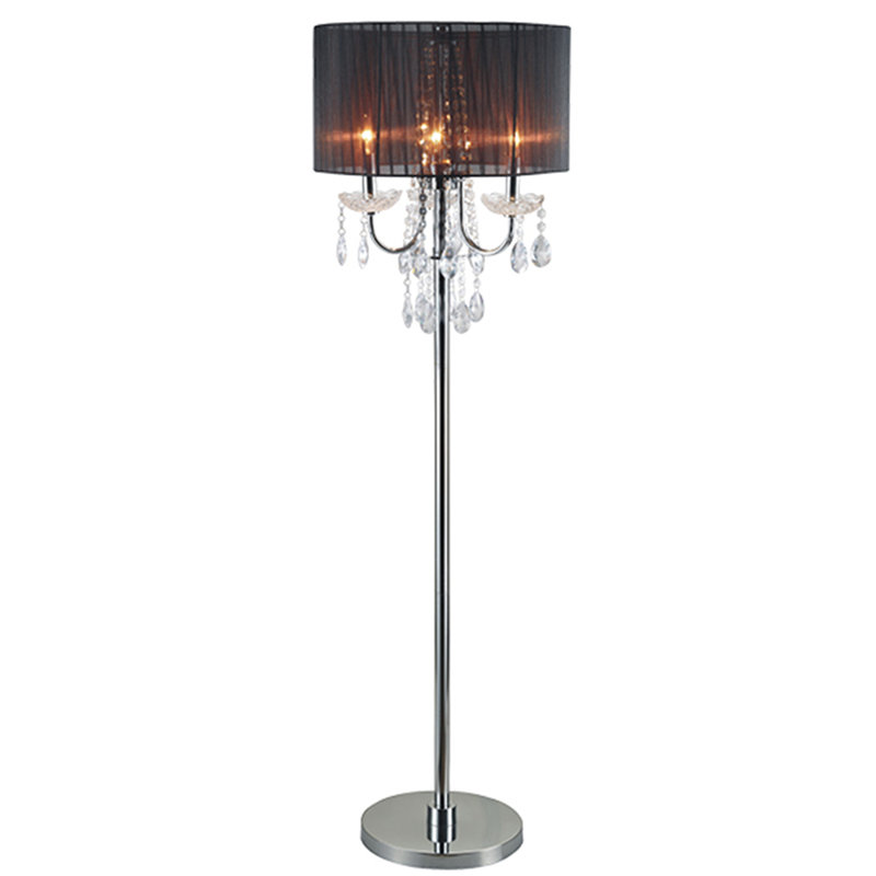 Mclaren 62.5'' Chrome Traditional Floor Lamp, White