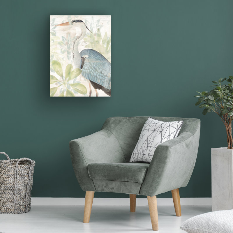 "Tapisserie d'oiseaux d'eau I" sur un cadre, H 24 po x l 18 po
