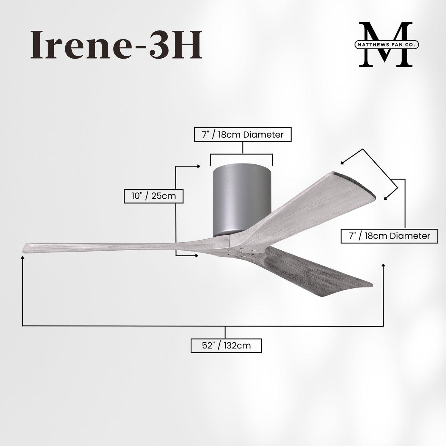 Olivier Ceiling Fan, Brushed Nickel, Barn Wood Tone, 52"