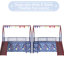 Lit superposé en métal avec glissade, bleu marine et rouge, bord réfléchi pour une escalade sécuritaire en couleur super-héros, structure stable de garde-corps-129961431