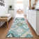 Machine Washable Indoor/Outdoor Xhevrie Teal Rug