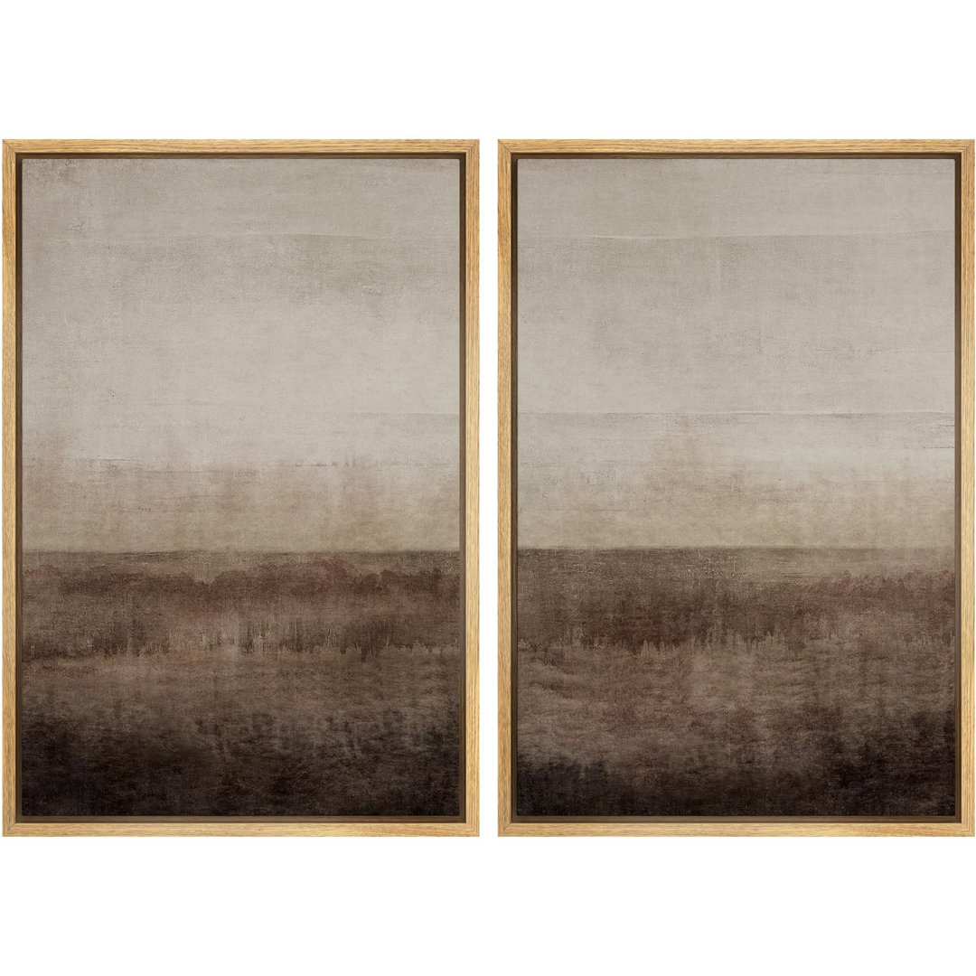 " Earthen Layers Abstract Earth Tone " 2 - Pieces wall26 Frame 