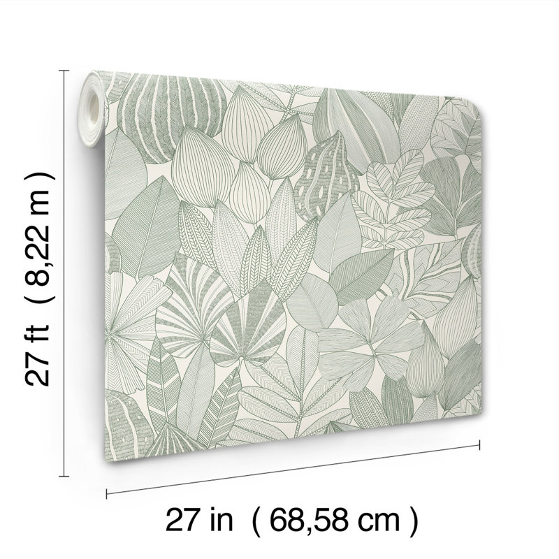 Mathias Green Botanical Wallpaper, Green