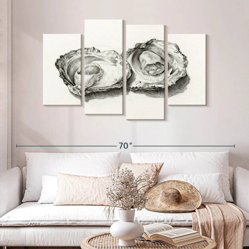 Yarlin Two Opened Oysters, 32" H x 52" W