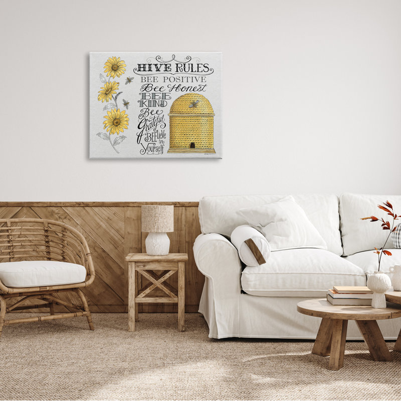 «Hive Rules», H 30 po x l 40 po x P 1,5 po, Toile tendue