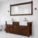 Paisley 72 In. Double Sink Carrara White Marble Countertop Vanity In Rustic Sienna With Mirror