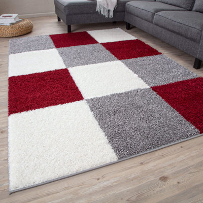 Myshaggy Collection Rugs Geometric Design in Red