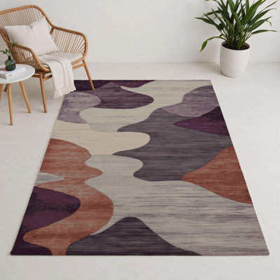 Tapis intérieur et extérieur noir Watercolor