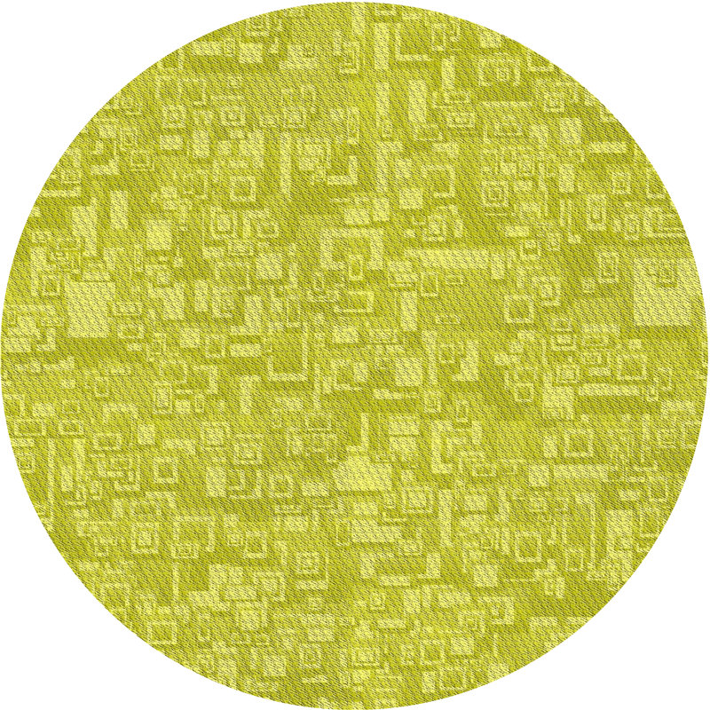 Tapis de surface verte à motif de mer, Rond 7 pi