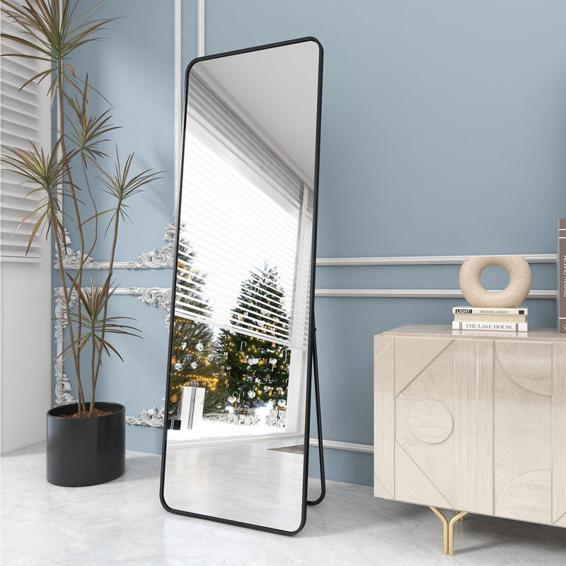 Metal Mirror - Basics by Wayfair™, Black, 64" x 21"