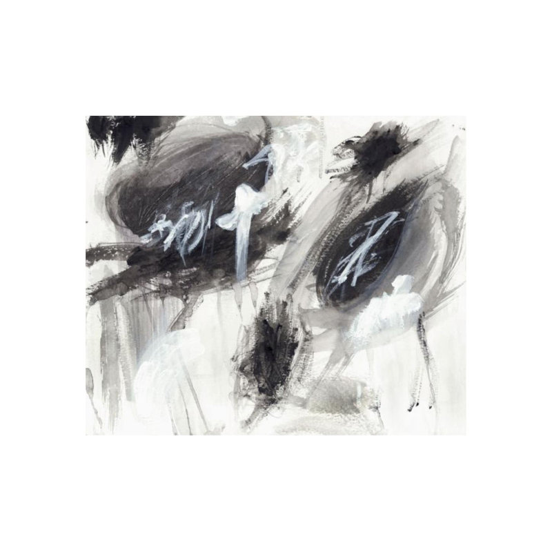 «Contrast» par Mari Urasawa, impression sur toile tendue, H 36 po x l 43 po x P 1,5 po, Image au pinceau gel